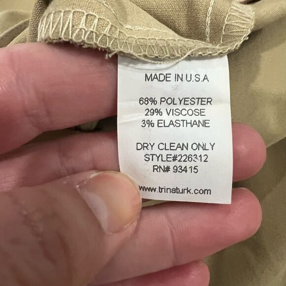 Trina Turk khaki tan Trouser Dress Pants size 2 - Picture 6 of 7